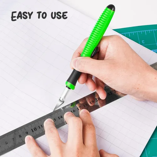 Vista 3 de Exacto Knife, 1 Pack Craft Knife with Extra 10 Pcs High Carbon Steel Blades, Sharp Hobby Knives for Crafting, Precision, Exacting for Home and