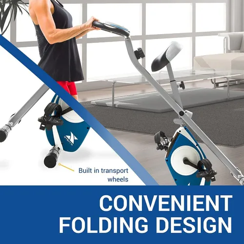 Vista 6 de XTERRA Bicicleta estática plegable para fitness, capacidad de peso de 225 libras