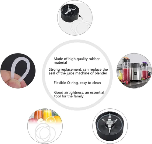 Vista 7 de Junta de goma de 3 piezas, sellos de junta de repuesto de silicona, junta de sellado de goma O-Junta de repuesto Juicer Blender Cross Blade (01)
