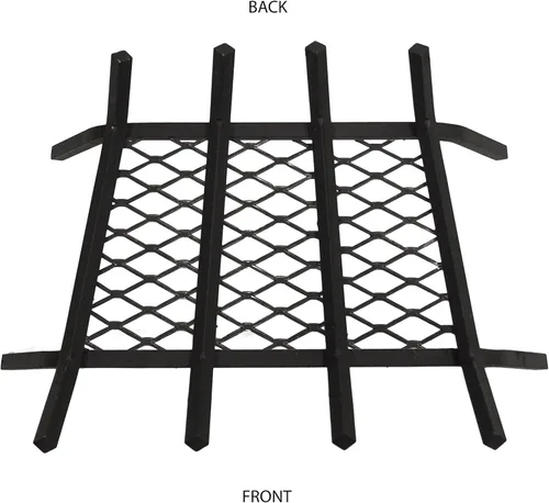Vista 2 de Pleasant Hearth - Rejillas de chimenea de acero sólido de 1/2 pulgadas con retenedor ámbar
