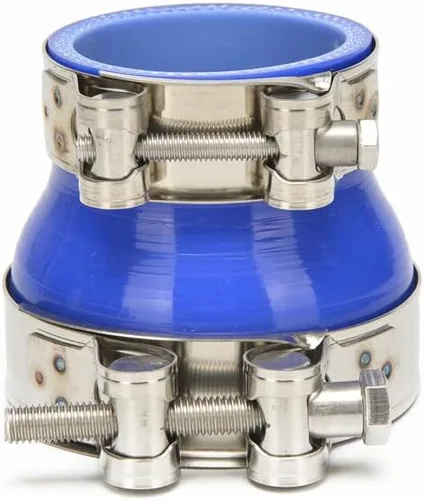 Vista 7 de Acoplador reductor recto universal de 4 capas de manguera de silicona con abrazaderas de perno en T, acero inoxidable 304