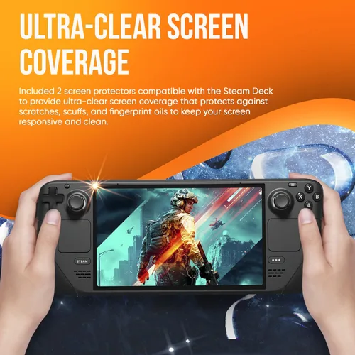 Vista 8 de Game Depot Steam Deck Video Game System Protective Bundle 2 Glass Protectors, 1 Silicone Console Case, and 2 Cleaning Kits Ultimate Protection