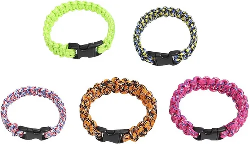 Vista 5 de ACKEIVTO Plantilla Ajustable de Longitud para Pulseras de Paracord con Marco de Madera - Kit de Herramientas para Trenzado y Tejido de Paracord