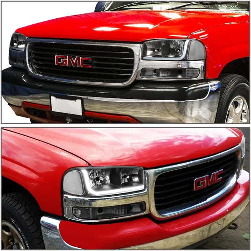 Vista 7 de DNA MOTORING HL-LB-SIERRA99-BK-CL1 Juego de 4 piezas de luces LED DRL para faros + lámpara de parachoques Compatible con Sierra/Yukon 99-07 NO es