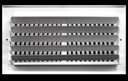 Vista 5 de Rejilla de suministro de aire vertical de 2 vías de 30,5 cm x 20 cm - Tapa de ventilación y difusor - Cara plana estampada - Blanco.