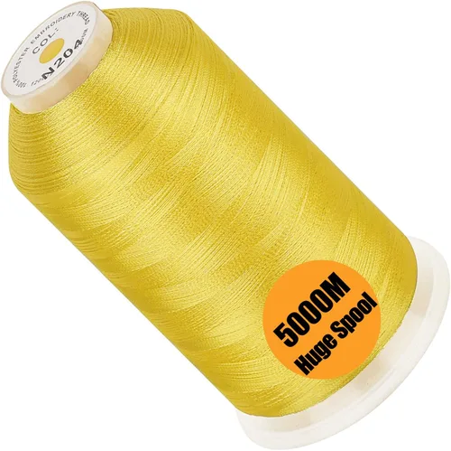 Vista 39 de New brothread - Bobina única de 5000 m de hilo de poliéster para máquina de bordar 40WT para máquinas comerciales y domésticas - Marigold