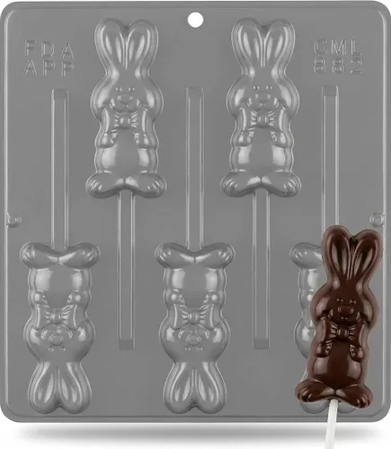 Vista 5 de Candy Molds N More Molde de caramelo de chocolate con piruleta de conejo de Pascua 882