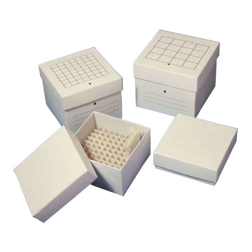 Globe Scientific 3094-1 Caja de almacenamiento de cartón para tubos de hasta 2 pulgadas de alto x 0.591 in de ancho, 64 lugares, formato 8x8, 5.276