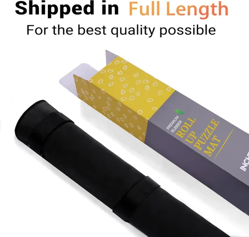 Vista 7 de Lwoeo Tapete enrollable para rompecabezas, 2000 piezas, color negro de 48 x 31 pulgadas, almohadilla protectora suave de goma grande con 6 bandejas