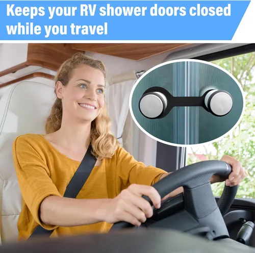 Vista 6 de Barydat Correas de pestillo de puerta de caravana, correas de pestillo de puerta de ducha de caravana, correas de cierre de puerta de baño, correas