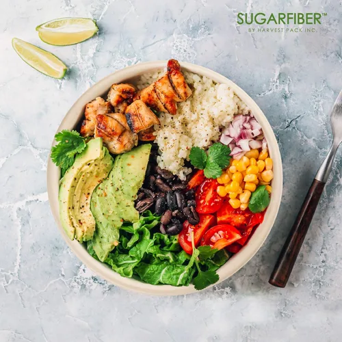 Vista 8 de [500 SET]Harvest Pack PFAS FREE 32oz Round Compostable Bowls with Flat Lids - Paper Heavy-Duty Eco-Friendly Disposable Bagasse Bowl Sugarcane made