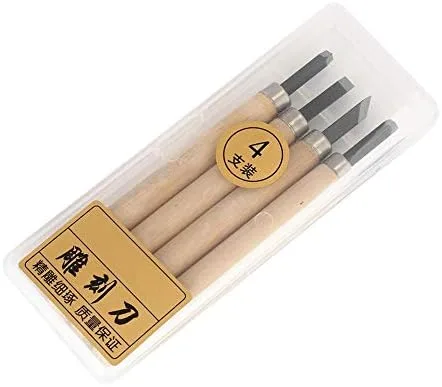 Vista 5 de Juego de herramientas de cincel de cuchillo de tallado de madera, afilador manual, sellos de goma, herramientas de tallado, herramientas de cuchillo