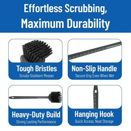 Vista 4 de SPARTA 40501EC03 - Cepillo de plástico grande para cocina, cepillo de utilidad con mango largo para limpieza, 20 pulgadas, color negro