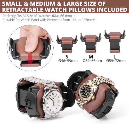 Vista 5 de Automatic Watch Winder, Luxury Walnut Watch Winder for Rolex with Quiet Motor and Adjustable Upgraded Watch Pillows, AC Adapter Watch Winder Box for