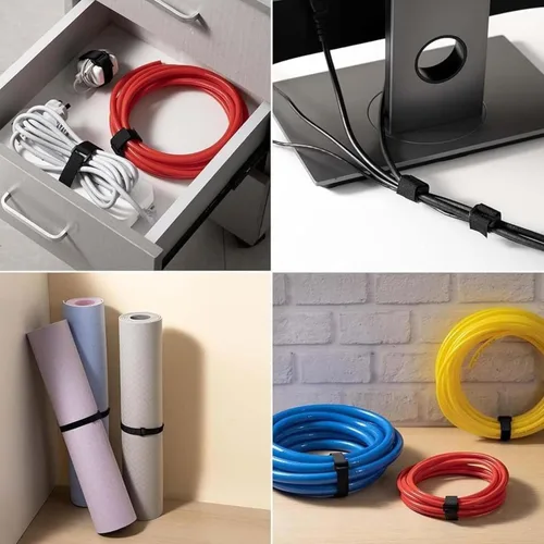 Vista 7 de 0.8''x 33Ft Heavy Duty Hook and Loop Straps with 30 Buckles, Adjustable Nylon Fastening Cinch Straps Free Cut to Length Cable Ties Reusable Cord