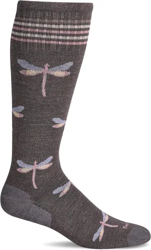 Vista 6 de Sockwell Calcetines de compresión graduados moderados de libélula para mujer Piedra azul con brillo