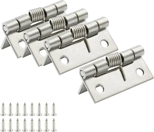 Vista 2 de Hitefu 4 bisagras de resorte, bisagra de apertura automática pequeña de 1.5 pulgadas, bisagras de resorte de apertura automática, bisagra de cierre