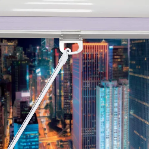 Vista 2 de Varita vertical de repuesto para persianas verticales de 17 pulgadas, varilla inclinable de plástico transparente con gancho y agarre, abridor