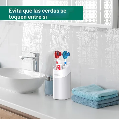 Vista 5 de Mspan Funda Protectora para Cabezal de Cepillo de Dientes: Funda Protectora para Cepillo de Dientes con Clip de Plástico para el Baño, Artículos