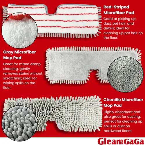 Vista 3 de Trapeadores de microfibra para limpieza de suelos, trapeador plano con 4 almohadillas lavables, mopa abatible de doble cara para uso húmedo y seco