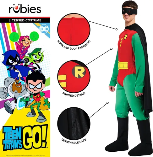 Vista 4 de Rubie's - Disfraz clásico de Robin de lujo - Batman.