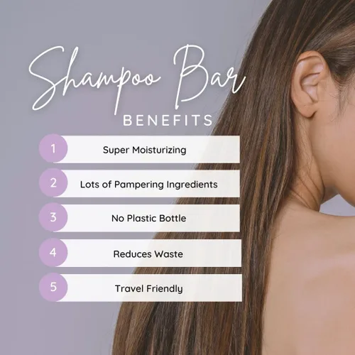 Vista 2 de Eclectic Lady Barra de jabón de champú lila con aceite de argán puro, proteína de seda, proteína de miel y extractos de flor de caléndula, aloe