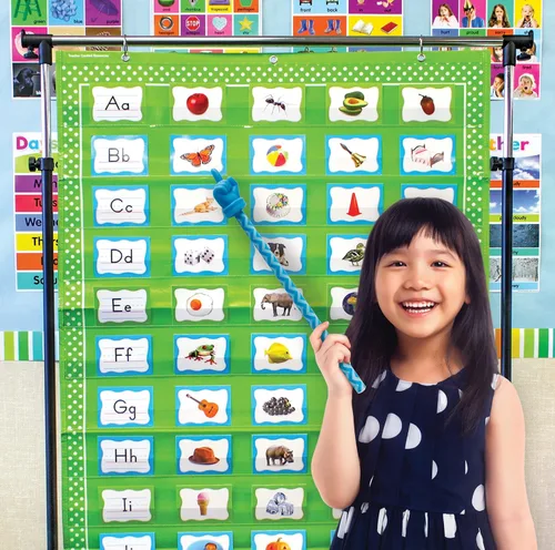 Vista 2 de Teacher Created Resources Puntero de mano Aqua Chevron (TCR20676)