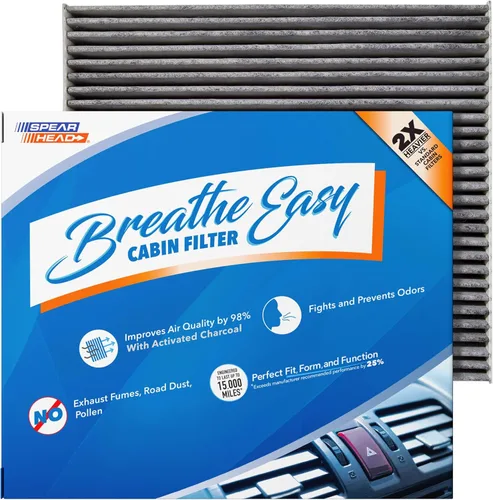 Vista 72 de Filtro de cabina AC y calefactor de defensa contra olores Breathe Easy de Spearhead, se ajusta como OEM, hasta un 25% más duradero con carbón