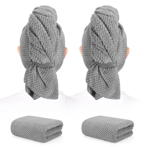 Vista 12 de BEoffer Paquete de 2 toallas de microfibra para el cabello - 41 x 24 pulgadas, súper suaves, absorbentes, de secado rápido sin encrespamiento