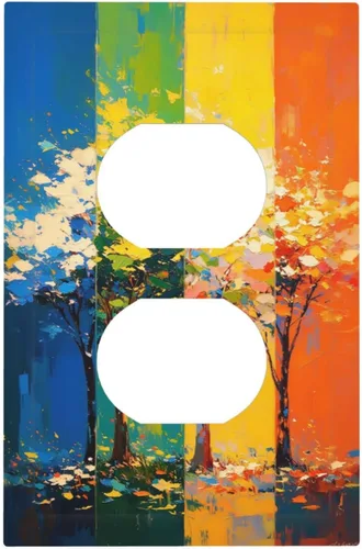 Vista 91 de Cubiertas de salida de arte abstracto, castillo mágico, cielo estrellado, 1 palanca, 1 combinación de balancines, placa decorativa de pared, placas