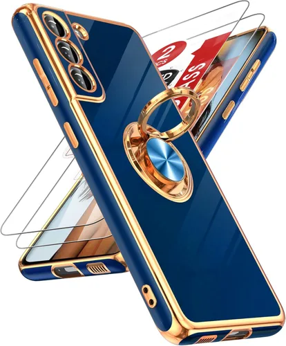 Vista 19 de LeYi para Funda de Teléfono Samsung Galaxy A13-5G: Protector de Pantalla de Vidrio Templado, Soporte Magnético Giratório de Anillo 360°, Borde Negro