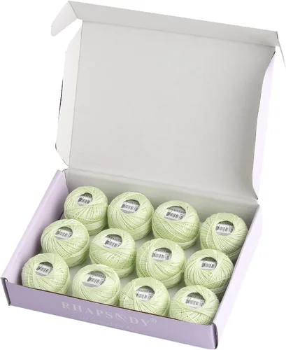 Vista 31 de Rhapsody Hilo de algodón perla tamaño 8 hilo de ganchillo Perle 12 bolas Set tejido a mano, bordado, sashiko, punto de cruz, costura, aguja