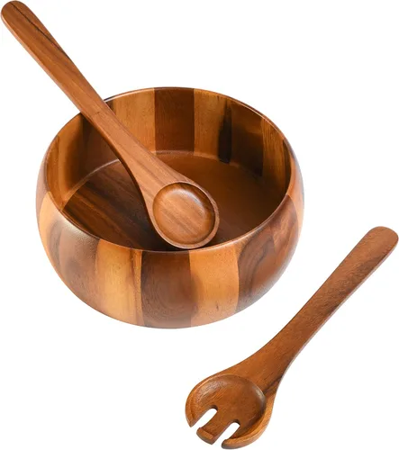 Vista 2 de Gibson Home Laurel - Juego de ensaladeras de madera de acacia, 3 piezas, madera de acacia