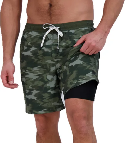 Vista 10 de Eddie Bauer Traje de baño Volley SPF 50+ para hombre, entrepierna de 8 pulgadas, viene con forro cómodo, máxima comodidad y elasticidad