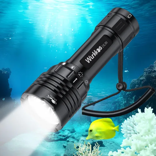 Wurkkos DL30 Linterna de buceo recargable súper brillante Max 3600 lúmenes de luz de buceo con 3 piezas LH351D 90CRI LED, luz de buceo submarina