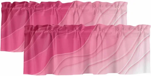 Vista 25 de Cortina de cenefa negra degradada para ventanas de kithchen, negro, blanco, gris, degradado, moderno, abstracto, geométrico, cenefa con bolsillo