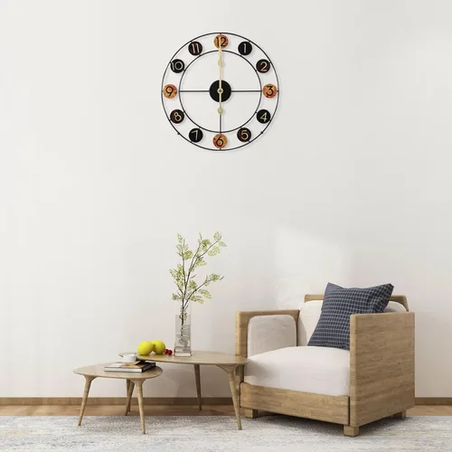 Vista 3 de Wall Clocks, Large Modern Metal Wall Clocks, Retro Art Design Clock, Arabic Numerals Clock, Wall Decor-50cm, for Living Room, Bedroom, Study