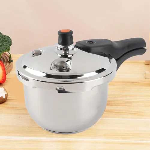 Vista 5 de Mini olla a presión de acero inoxidable eficiente: cocción rápida, retiene nutrientes y válvulas de seguridad