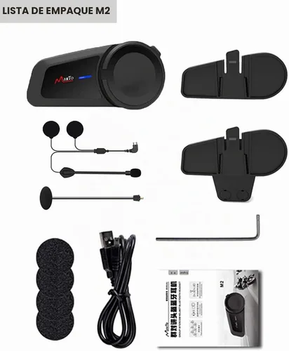 Vista 7 de Auriculares Bluetooth para motocicleta, MaxTo M2, casco de motocicleta Bluetooth5.0, 6 vías 3280 pies, sistema de comunicación de intercomunicación