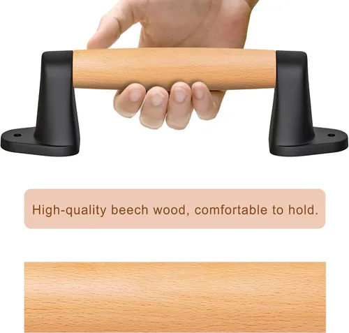 Vista 3 de SELEWARE Manija de madera para puerta de granero de 9 pulgadas, para valla, puerta de granero, armario, cobertizos para puertas correderas