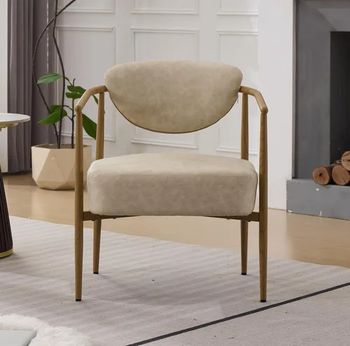 Vista 8 de Dining Chairs, Table & Chair Sets - PU Leather Upholstered Dining Room Chairs with Metal Frame, Comfortable Seating for Kitchen, Living Room