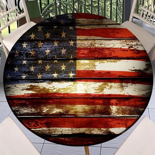 Vista 26 de Round Fitted Tablecloth with Elastic Outdoor Table Cover Round Elastic Tablecloths for Tables Waterproof Wipeable Table Cloths for