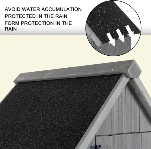 Vista 7 de Campfun Cobertizo de almacenamiento impermeable al aire libre, armario de almacenamiento al aire libre de madera con techo impermeable, armario