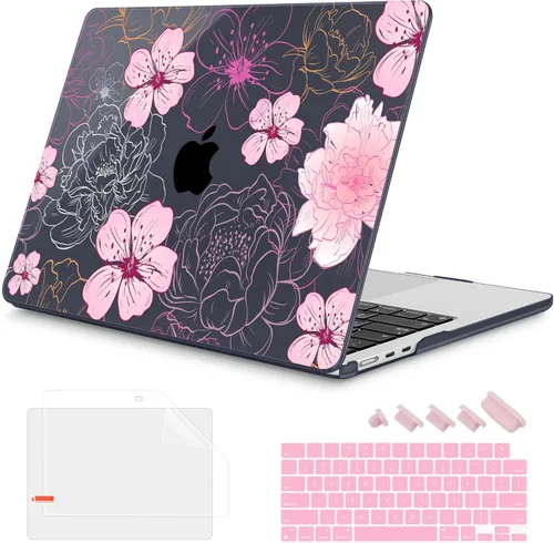 Vista 35 de Mektron Diseñada para MacBook Air 2025/2024/2023 de 15 PULGADAS M4 A3241 /M3 A3114 /M2 A2941, Carcasa de Cubierta Rígida de Plástico Impreso