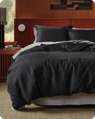 Vista 38 de Bedsure Funda de edredón de 100% algodón tamaño individual, tejido gofre, color blanco coco, GentleSoft y transpirable, juego de cama para regalo, 2