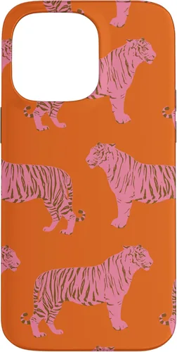 Vista 20 de Pink Orange Tiger Pattern Trendy Boho Aesthetic Big Cats Case for iPhone 17