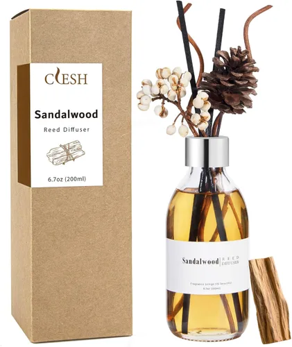 Vista 8 de Clesh Juego de difusor de varillas de 6.7 onzas, difusor perfumado de cedro con palos, difusor de varillas de fragancia para el hogar