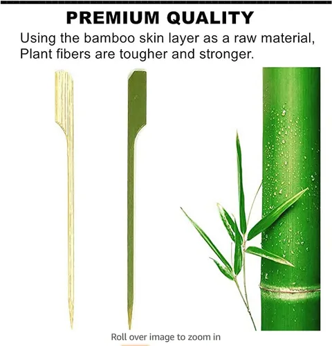 Vista 2 de Pinchos de madera de bambú de 3.5 pulgadas (1000 unidades) para cócteles, palillos de cóctel para bebidas, palillos de dientes, aperitivos