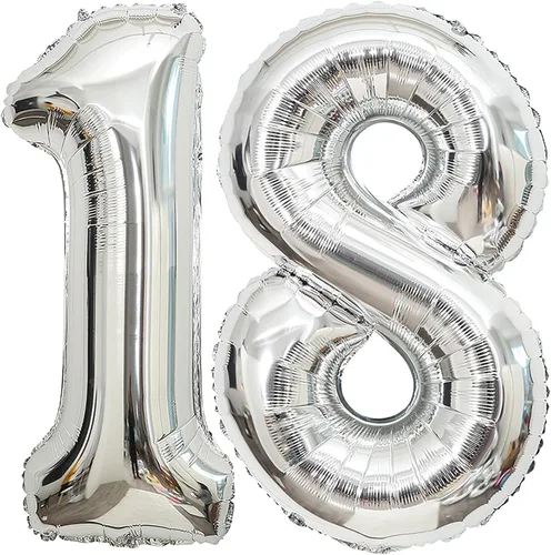 Vista 20 de Globos de 0 números plateados 0 globos de número 40 pulgadas número 0 globos de aluminio Mylar
