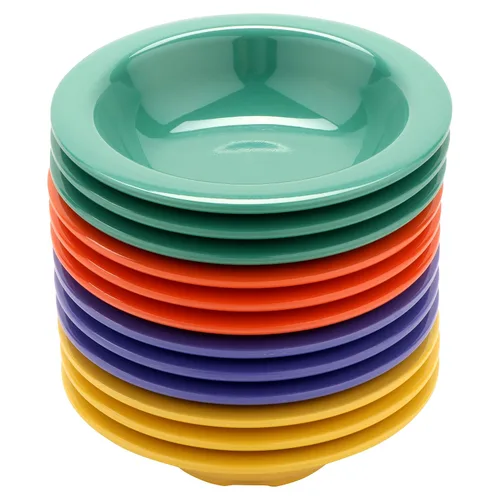 Vista 3 de G.E.T. B-454-MIX - Cuenco de melamina con borde estrecho para fruta/postre, 4.5 onzas, varios colores (juego de 12)